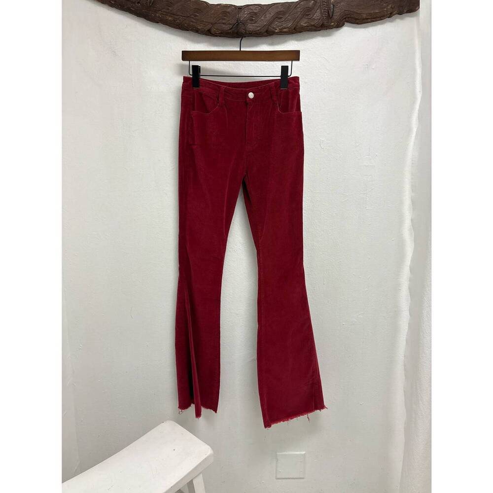 NEW SAINTS & HEARTS women's corduroy bell bottoms in red bean